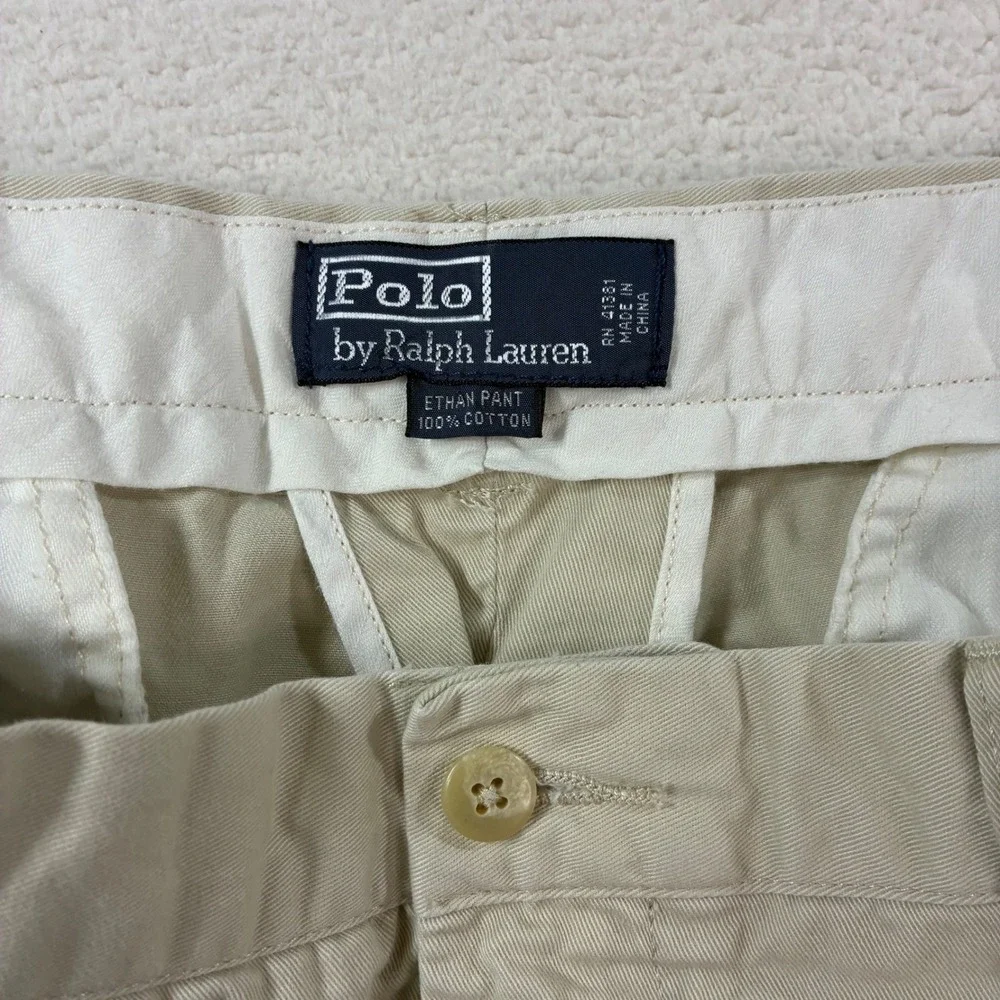Polo Ralph Lauren Ethan Chino Pants Mens 36x30 Tan Cotton Preppy Business Casual